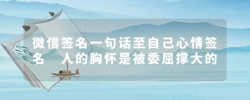 微信签名一句话至自己心情签名 人的胸怀是被委屈撑大的