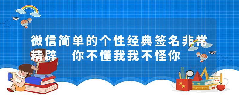 微信简单的个性经典签名非常精辟 你不懂我我不怪你