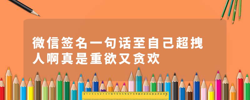 微信签名一句话至自己超拽 人啊真是重欲又贪欢