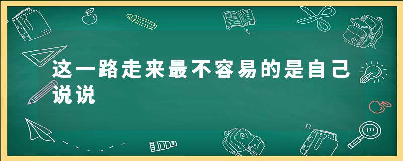 这一路走来最不容易的是自己说说