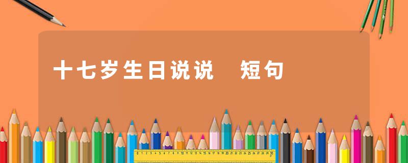 十七岁生日说说 短句