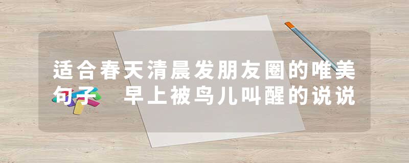 适合春天清晨发朋友圈的唯美句子 早上被鸟儿叫醒的说说