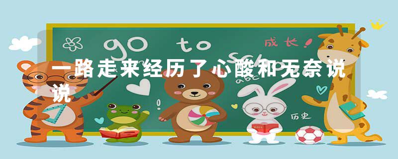 一路走来经历了心酸和无奈说说