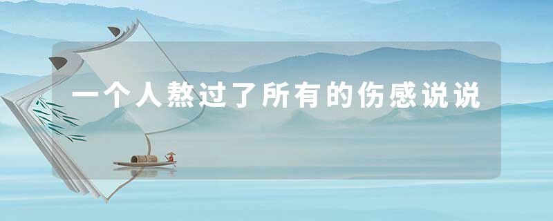一个人熬过了所有的伤感说说