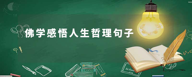 佛学感悟人生哲理句子