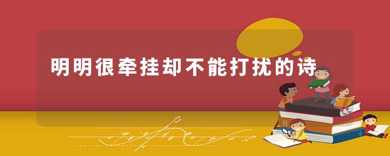 明明很牵挂却不能打扰的诗