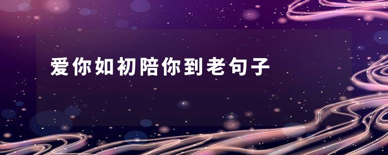 爱你如初陪你到老句子