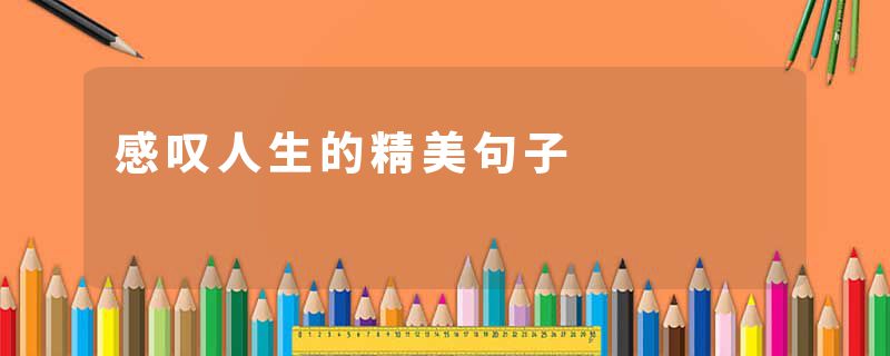 感叹人生的精美句子