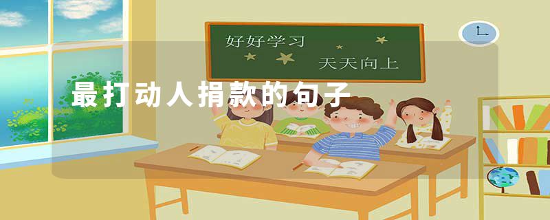 最打动人捐款的句子