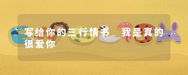 写给你的三行情书 我是真的很爱你
