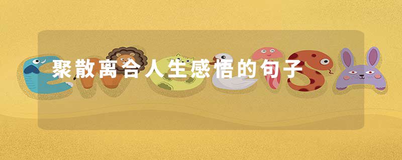 聚散离合人生感悟的句子