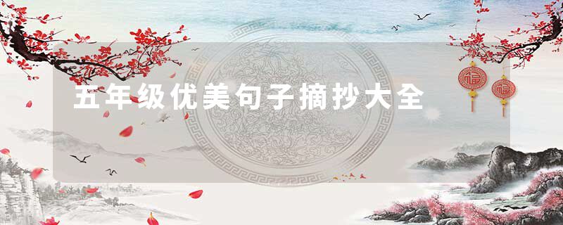 五年级优美句子摘抄大全