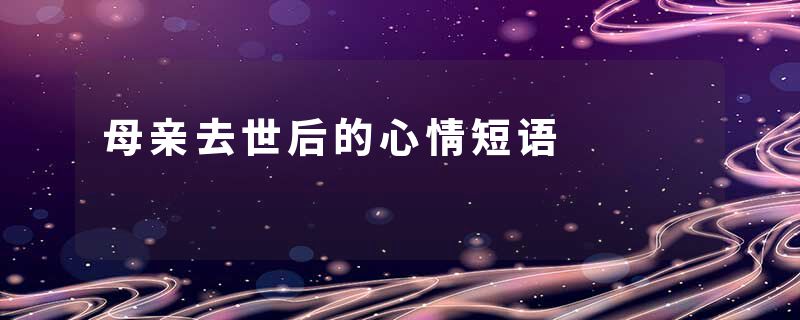 母亲去世后的心情短语