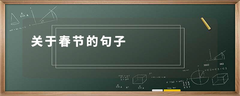 关于春节的句子