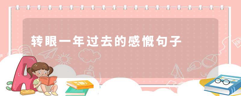 转眼一年过去的感慨句子