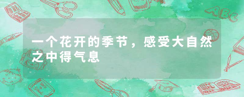 一个花开的季节,感受大自然之中得气息
