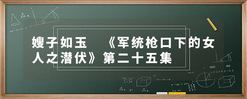 嫂子如玉 《军统枪口下的女人之潜伏》第二十五集