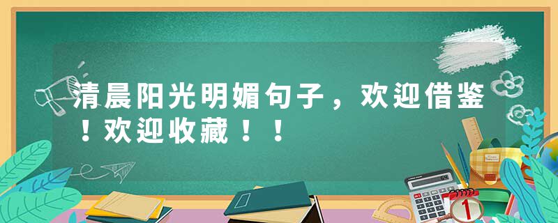 清晨阳光明媚句子，欢迎借鉴！欢迎收藏！！