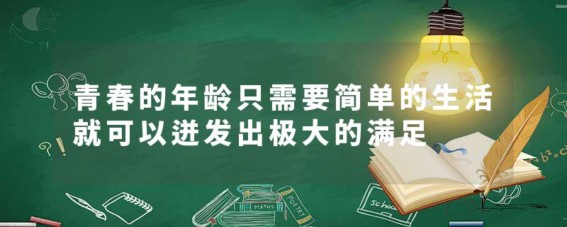 青春的年龄只需要简单的生活就可以迸发出极大的满足