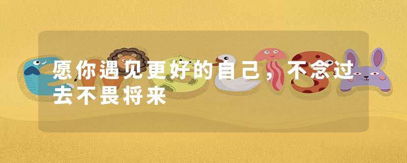 愿你遇见更好的自己，不念过去不畏将来