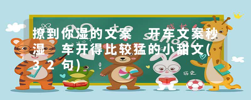 撩到你湿的文案 开车文案秒湿 车开得比较猛的小甜文(32句)