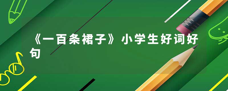 《一百条裙子》小学生好词好句