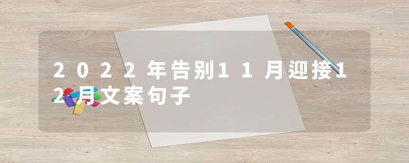 2022年告别11月迎接12月文案句子
