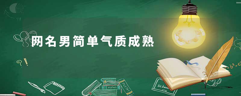 网名男简单气质成熟