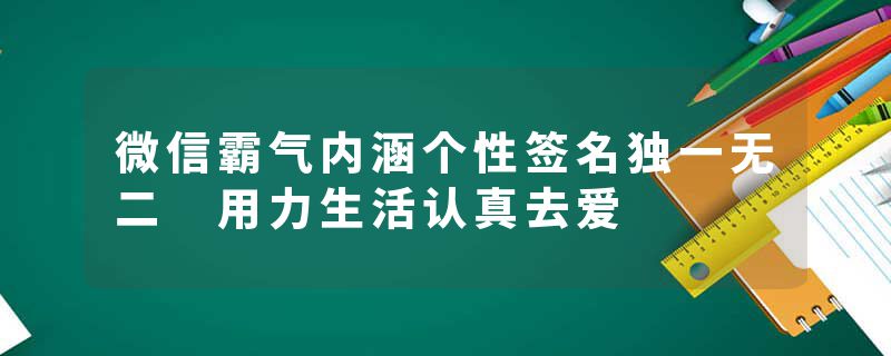 微信霸气内涵个性签名独一无二 用力生活认真去爱