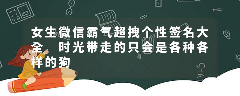 女生微信霸气超拽个性签名大全 时光带走的只会是各种各样的狗