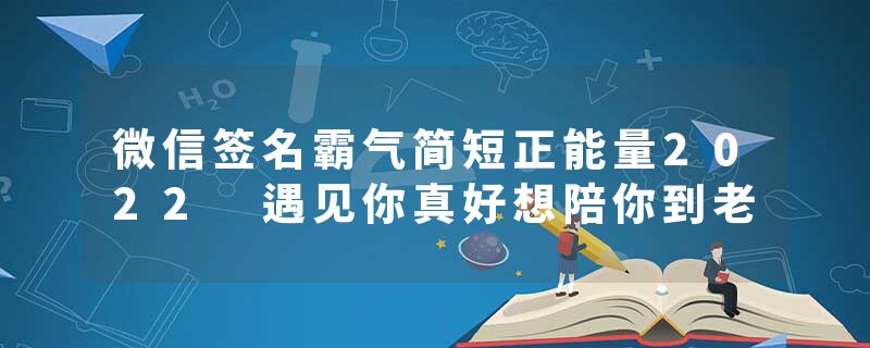 微信签名霸气简短正能量2022 遇见你真好想陪你到老