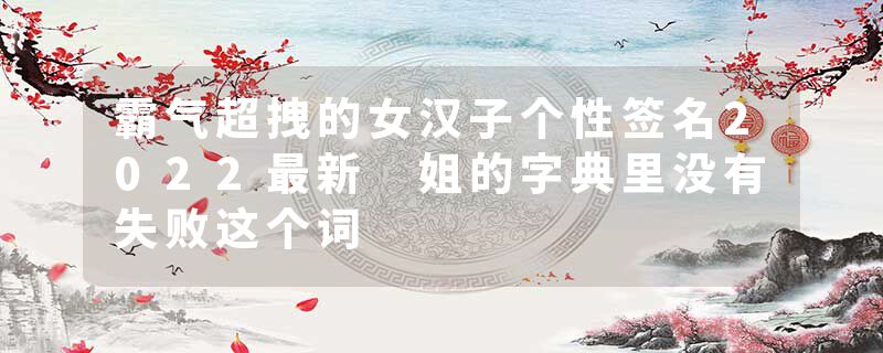 霸气超拽的女汉子个性签名2022最新 姐的字典里没有失败这个词
