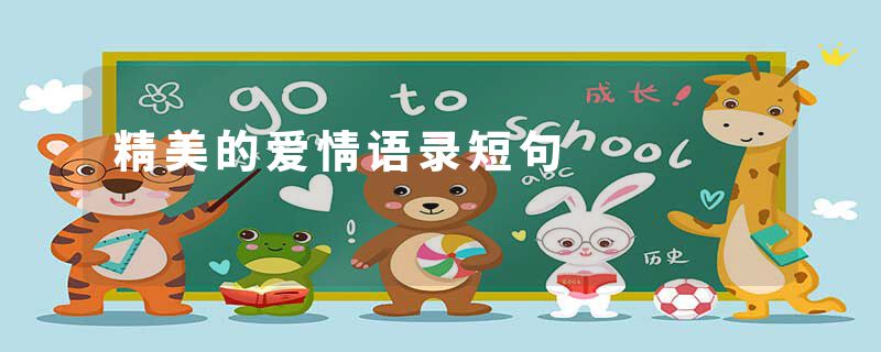 精美的爱情语录短句
