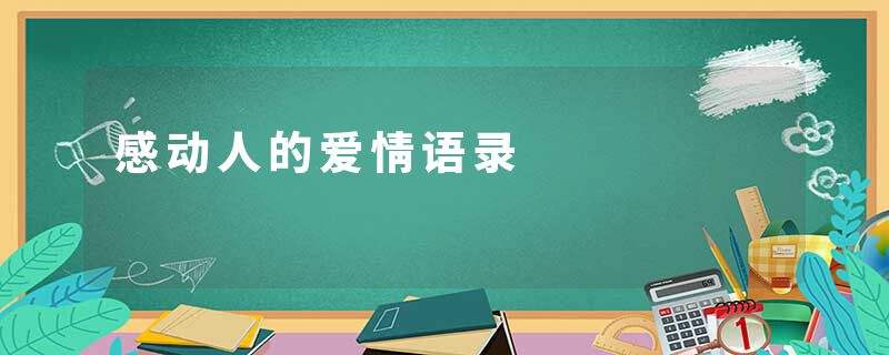 感动人的爱情语录