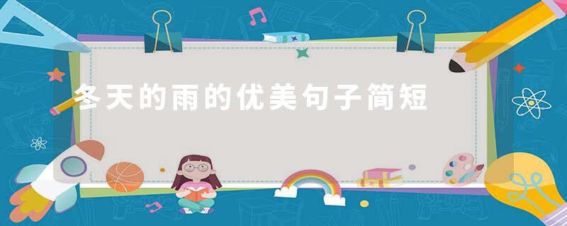 冬天的雨的优美句子简短