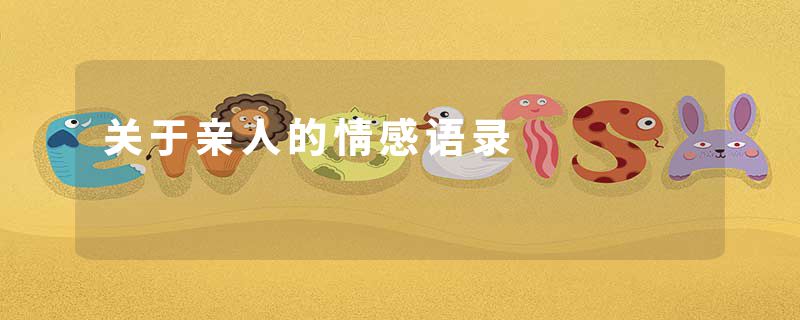 关于亲人的情感语录