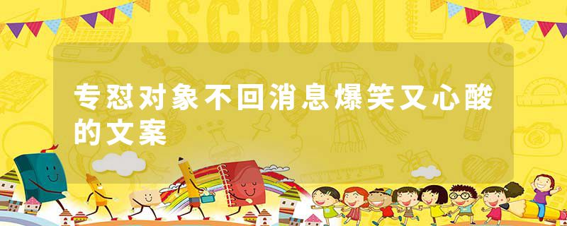 专怼对象不回消息爆笑又心酸的文案