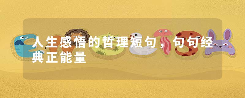 人生感悟的哲理短句，句句经典正能量