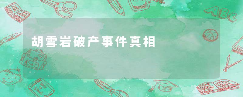 胡雪岩破产事件真相