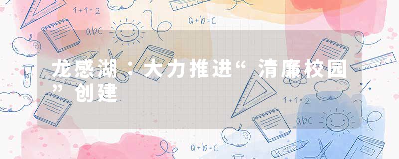 龙感湖：大力推进“清廉校园”创建