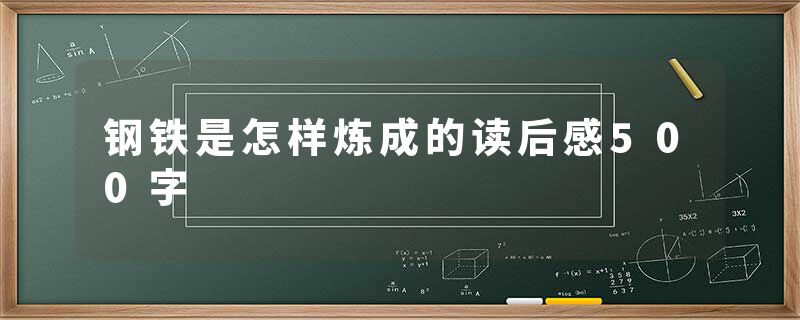 钢铁是怎样炼成的读后感500字