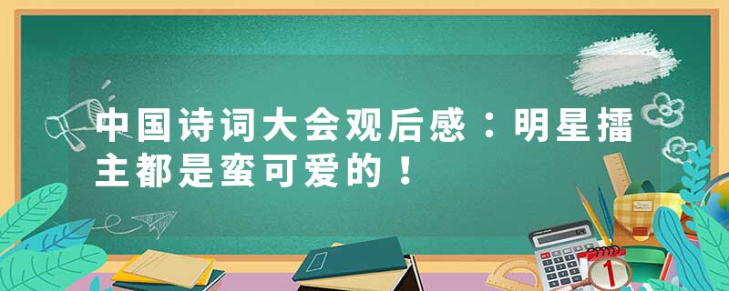 中国诗词大会观后感:明星擂主都是蛮可爱的!