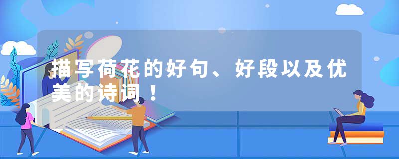 描写荷花的好句、好段以及优美的诗词！