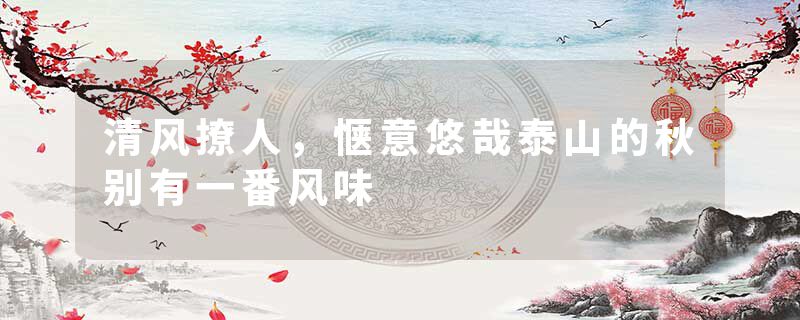 清风撩人，惬意悠哉泰山的秋别有一番风味