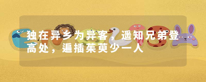 独在异乡为异客，遥知兄弟登高处，遍插茱萸少一人