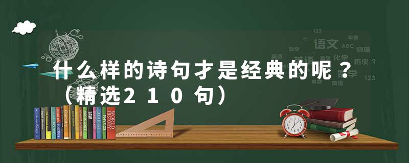 什么样的诗句才是经典的呢？（精选210句）