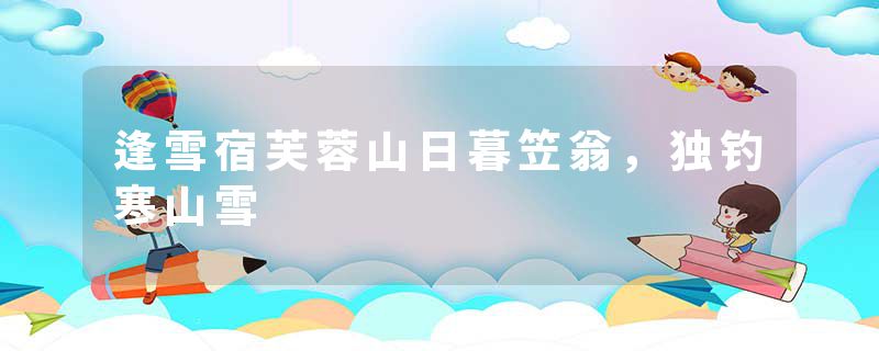 逢雪宿芙蓉山日暮笠翁，独钓寒山雪