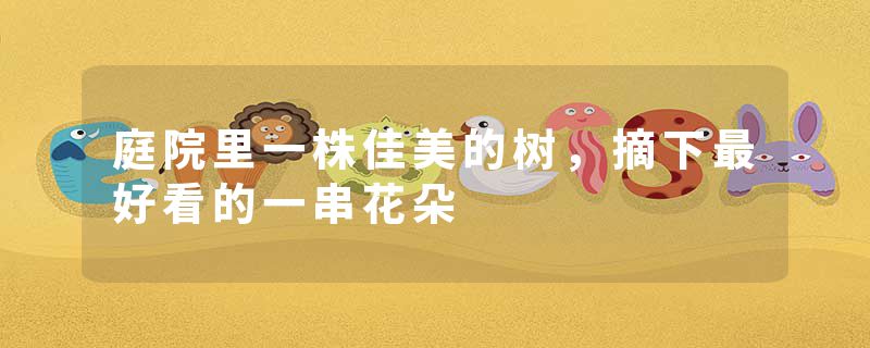 庭院里一株佳美的树，摘下最好看的一串花朵