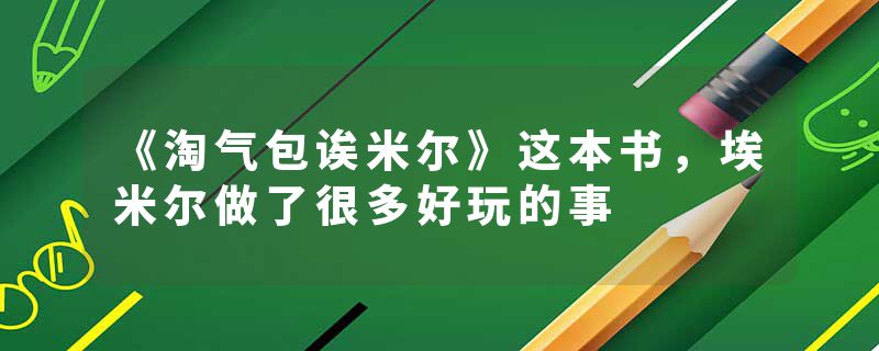 《淘气包诶米尔》这本书，埃米尔做了很多好玩的事