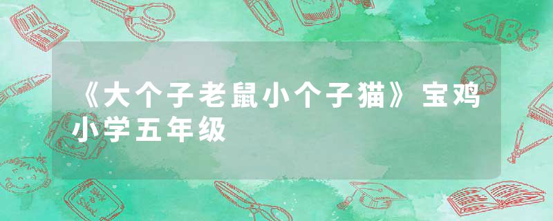 《大个子老鼠小个子猫》宝鸡小学五年级